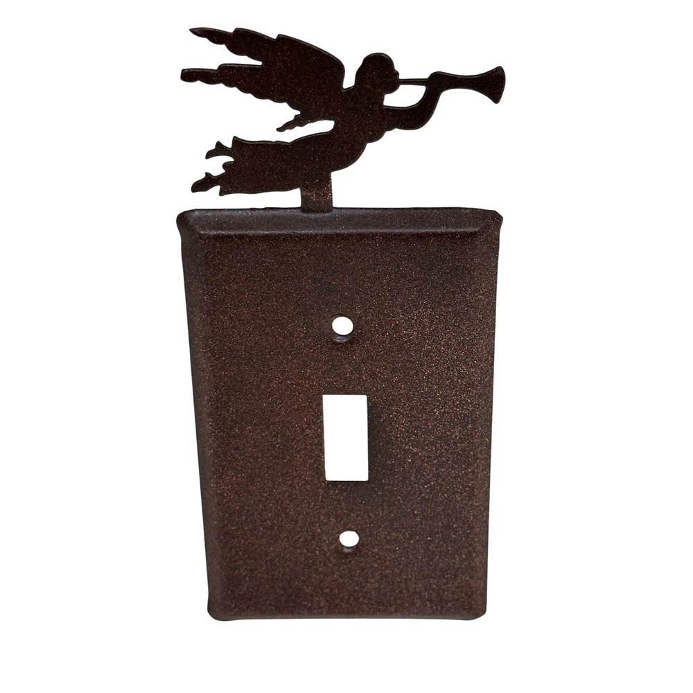 Unbranded Light Switch Plate Brown Angel Trumpet Rustic Metal Wall Cover Decor